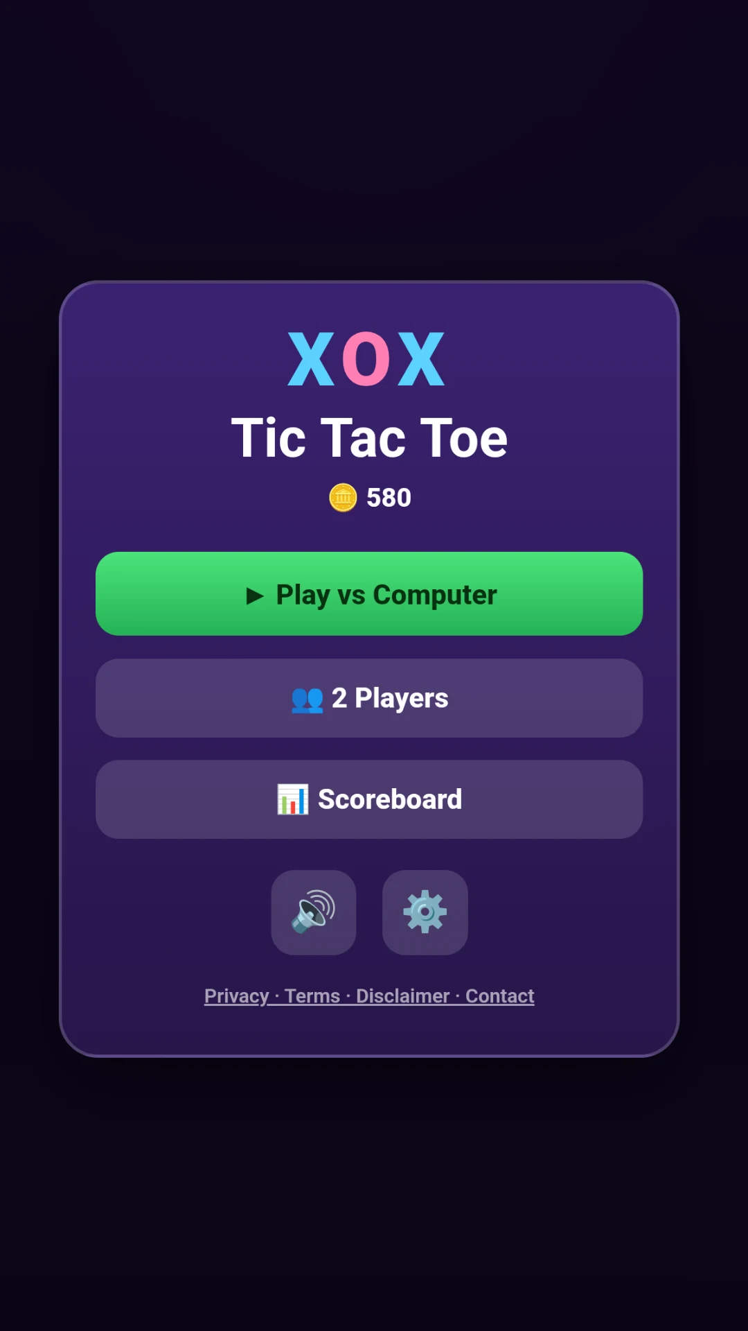 Tic Tac Toe - Glow XO screenshot